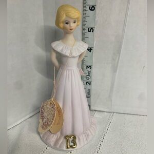 Enesco Growing Up Birthday Girls Blonde Age 13 Figurine Vintage